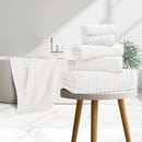 BIBB HOME RIBBED EGYPTIAN COTTON TOWELS (SET OF 6) - WHITE - Like New