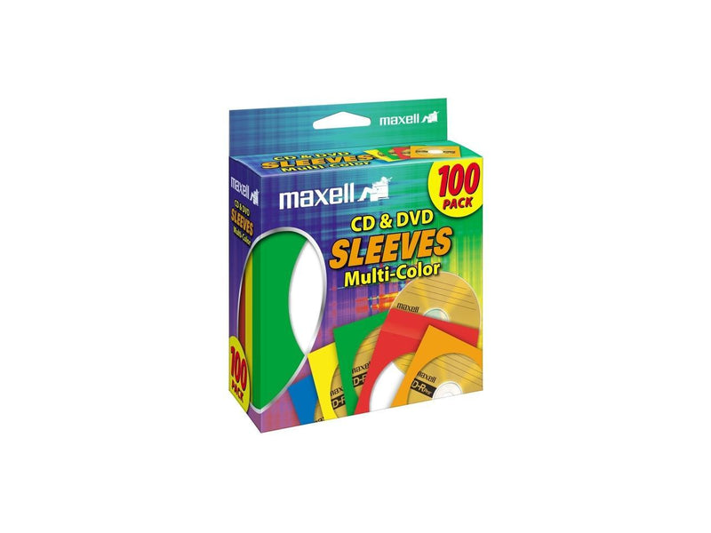 maxell 190132 Multi-Color CD & DVD Sleeves - 100 Pack (CD-403)