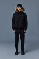 MACKAGE DIXON 2-IN-1 NORDIC TECH DOWN BOMBER NATURAL FUR BLACK SIZE 40  SIZE M - Brand New