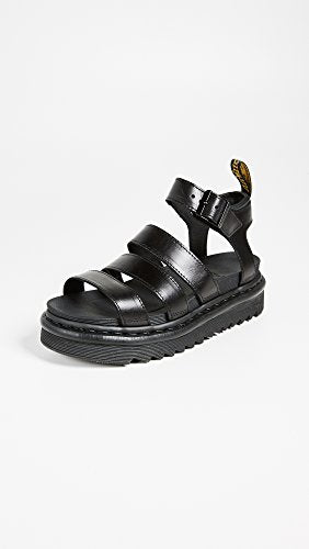 24191001 DR. MARTENS WOMEN'S BLAIRE SANDAL BLACK BRANDO LEATHER SIZE 8 - Like New