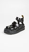 24191001 DR. MARTENS WOMEN'S BLAIRE SANDAL SIZE 10 - BLACK BRANDO LEATHER New