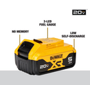 DEWALT DCB205 20V MAX Premium XR 5.0Ah Lithium Ion Battery Black DCB205 Like New