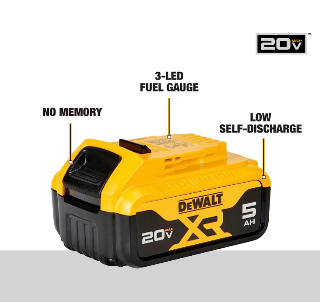 DEWALT DCB205 20V MAX Premium XR 5.0Ah Lithium Ion Battery Black DCB205 Like New