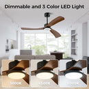 OBABALA 52 INCH CEILING FAN LIGHTS REMOTE CONTROLOUTDOOR 6 Speed, 35dB - Black - Like New