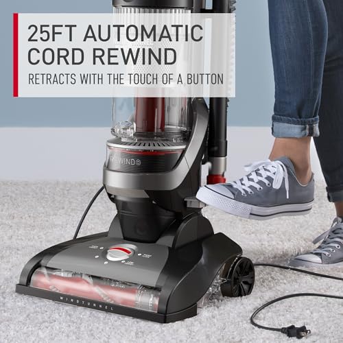 HOOVER WINDTUNNEL CORD REWIND PRO BAGLESS VACUUM UH71300 - BLACK - Like New