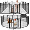 KFVIGOHO DOG PLAYPEN OUTDOOR 12 PANELS FENCE HEAVY DUTY MESH - BLACK - Like New
