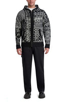WL3S4308 KARL LAGERFELD MEN ABSTRACT PATTERN HOODED SWEATER SIZE S - BLACK/WHITE - Brand New