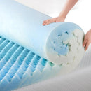 ZINUS 1.5" SWIRL GEL COOLING MEMORY FOAM MATTRESS QUEEN NEW SMALL BOX WHITE/BLUE - Brand New