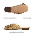 MICIFA WOMEN'S BOW FLAT SANDALS OPEN TOE SUMMER COMFORT SLIP-ON - SIZE: 8.5 - Like New