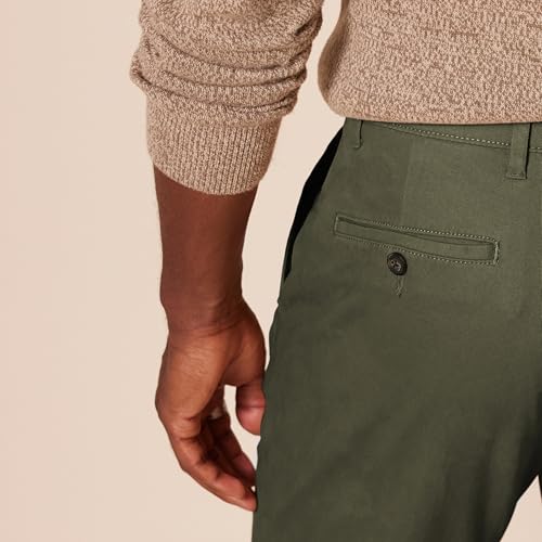 AMAZON ESSENTIALS MEN'S SLIM-FIT CASUAL STRETCH CHINO PANT 33X30 - OLIVE - Brand New