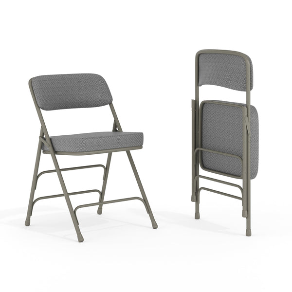 FLASH FURNITURE HERCULES SERIES METAL FOLDING CHAIRS, SET OF 2 - GRAY - Like New