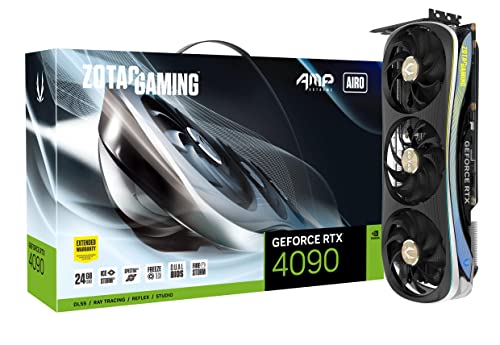 ZOTAC GAMING GEFORCE RTX 4090 AMP EXTREME AIRO 24GB GDDR6X CARD - BLACK - Like New