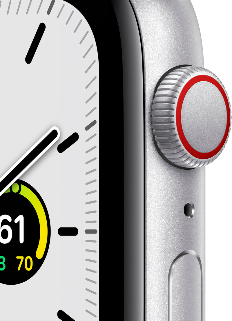 APPLE WATCH SE GPS CELLULAR 44mm SILVER ALUMINUM CASE ABYSS BLUE SPORT BAND - Like New
