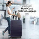 AMERICAN DREAMLINER 30 INCH ROLLING LUGGAGE, HARDSHELL SUITCASE WHEELS - NAVY - Like New