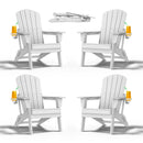 YEFU Adirondack Chairs Modern Poly Lumbar Weather Resistant Set of 4 - White - Like New