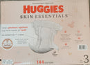 HUGGIES SKIN ESSENTIALS DIAPERS SUPER PACK. SIZE: 3-4 (16-28 LB) 144 COUNT - Brand New