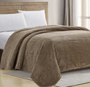 SHERADIAN CHEVRON JACQUARD BRAIDED BLANKET QUEEN - TAUPE - Like New