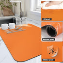 HOTLIVE Dish Drying Mat for Kitchen Counter Heat Resistant Drainer Mats Orange - Brand New