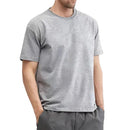 GENERIC MEN'S ROUND NECK SOLID COLOR T-SHIRT - SIZE: MEN L - LIGHT GRAY - Like New