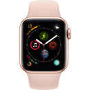 For Parts: Apple Watch Series 4 GPS Cellular 40mm Gold Alum Case Pink Sand CRACKED SCREEN