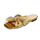 MICIFA WOMEN'S BOW FLAT SANDALS OPEN TOE SUMMER COMFORT SLIP-ON - SIZE: 8.5 - Like New