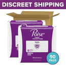 Poise Incontinence Pads for Women 6 Drop Long 90 ct - B0154QEQ4K - Brand New