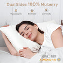 CAAIR 100% PURE MULBERRY SILK PILLOWCASE, 600 THREAD COUNT,KING SIZE- IVORY - Like New