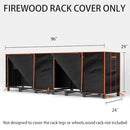 GREENER 8FT Heavy Duty Firewood Rack Cover 600D Waterproof Wood Racks - Brand New