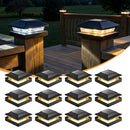 Brightown Solar Post Cap Lights 12 Pack Waterproof Fence Post Solar Lights Black - Like New