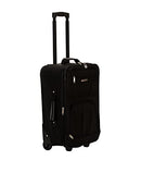 ROCKLAND FASHION SOFTSIDE UPRIGHT LUGGAGE SET EXPANDABLE BLACK 2-PIECE - Brand New