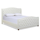 JENNIFER TAYLOR HOME MARCELLA UPHOLSTERED BED SET, KING, 52130-4-879-2 - WHITE - Like New