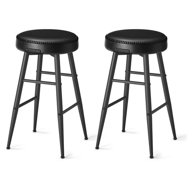 VASAGLE EKHO COLLECTION BAR STOOLS SET OF 2 COUNTER HEIGHT BAR STOOLS - BLACK - Like New