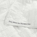 HORIMOTE HOME 100% Cotton Quilt Set 3 Piece Bedspread Coverlet - Cream/White - Like New