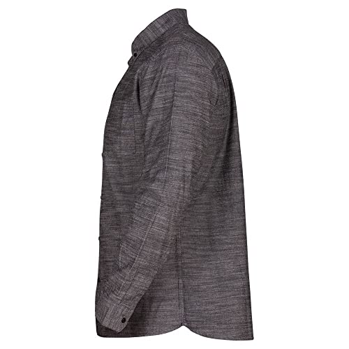 HURLEY MEN'S ONE AND ONLY TEXTURED LONG SLEEVE BUTTON UP - SIZE: 2XL - BLACK - Brand New