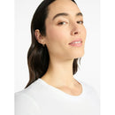 TIME AND TRU WOMEN'S COTTON CREWNECK TEE SHORT SLEEVES - SIZE: XS - VIVID WHITE - Like New