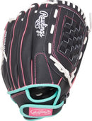Rawlings Sure Catch Youth Series Softball Glove 12" Left Hand Throw Black/Mint - Like New