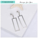 FAMARINE RECTANGLE GEOMETRIC DROP DANGLE EARRINGS WOMEN FASHION PROM JEWELRY - Brand New