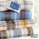 Poyet Motte Chevreuse Heavyweight Wool Blend Blanket - Grey Plaid, Full/Queen - Brand New