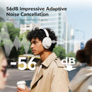 QCY H3S Wireless Over-Ear Headphones Hybrid Active Noise Cancelling - WHITE - Like New