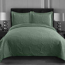 Bedspreads 106x100 inches Bedspread Coverlet Quilt Bedding Set 3Pcs Green - Brand New