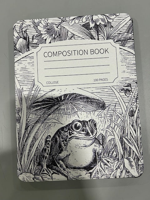 GENERIC 9.5" BY 6.75" TABLET CASE WITH A COMPOSTION BOOK FROG SWAMP COVER - Like New