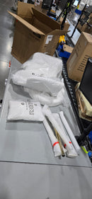 GENERIC VANITY CHAIR, CUSHIONED, BRASS LEGS - WHITE - Like New