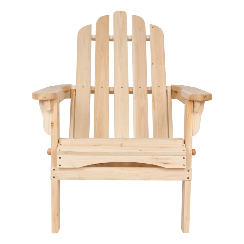 SHINE COMPANY TRADITIONAL CEDAR WOOD FOLDING ADIRONDACK CHAIR IN - BEIGE - Like New