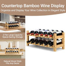 HYNAWIN 2 Tiers Bamboo Wine Rack Countertop Wine Display Stand B0C27WNV32 - Like New