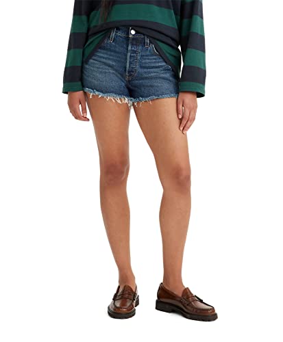 LEVI'S WOMEN'S 501 ORIGINAL SHORTS - SIZE: WOMEN 32 STANDARD - DARK INDIGO WORN - Brand New