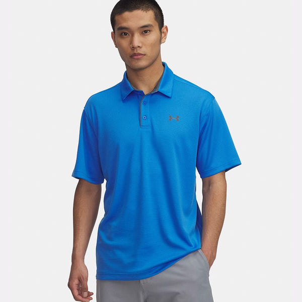 UNDER ARMOR MEN'S UA TECH POLO SIZE XL 402 BLUE ATLANTIS / PITCH GRAY - Like New