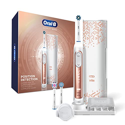 ORAL-B GENIUS 8000 ELECTRIC TOOTHBRUSH WITH BLUETOOTH - ROSE GOLD - Like New