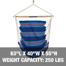 BLISS HAMMOCKS PORTABLE HANGING FABRIC HAMMOCK CHAIR - RED/WHITE/BLUE - Like New