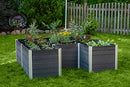 VITA URBANA 6X6 KEYHOLE COMPOSTING GARDEN BED VINYL WOODGRAIN - SLATE GRAY - Like New