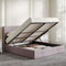 Novilla Queen Size Lift Up Storage Bed, with Fabric Headboard, N-F12006-Q-BR - Like New